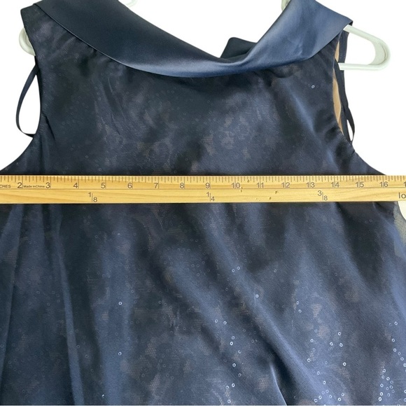 SLNY Chiffon Blue Lace Cocktail or Evening Dress. - Picture 10 of 11